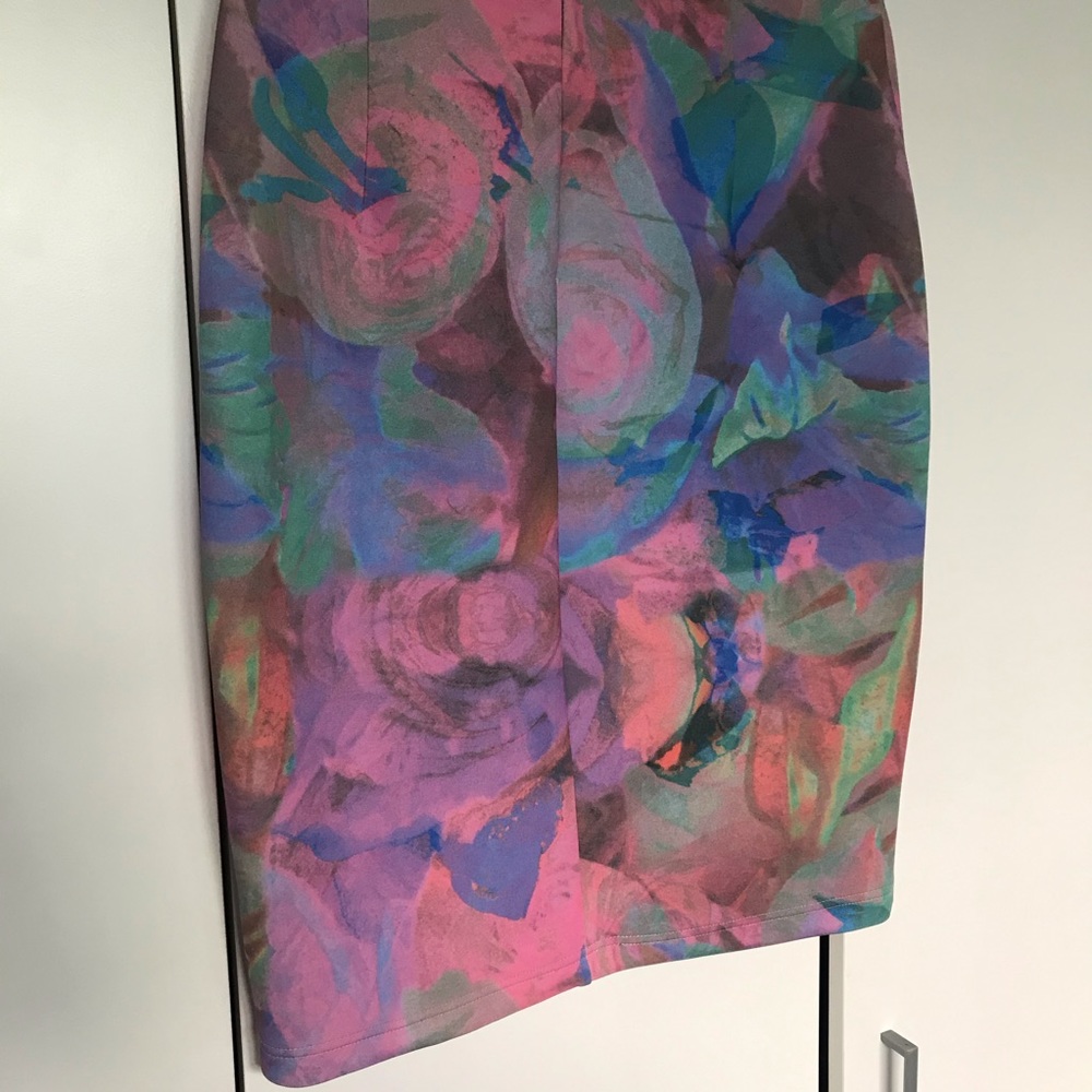 Portmans Size Medium 12 Floral Midi Skirt Rainbow - Picture 7 of 8
